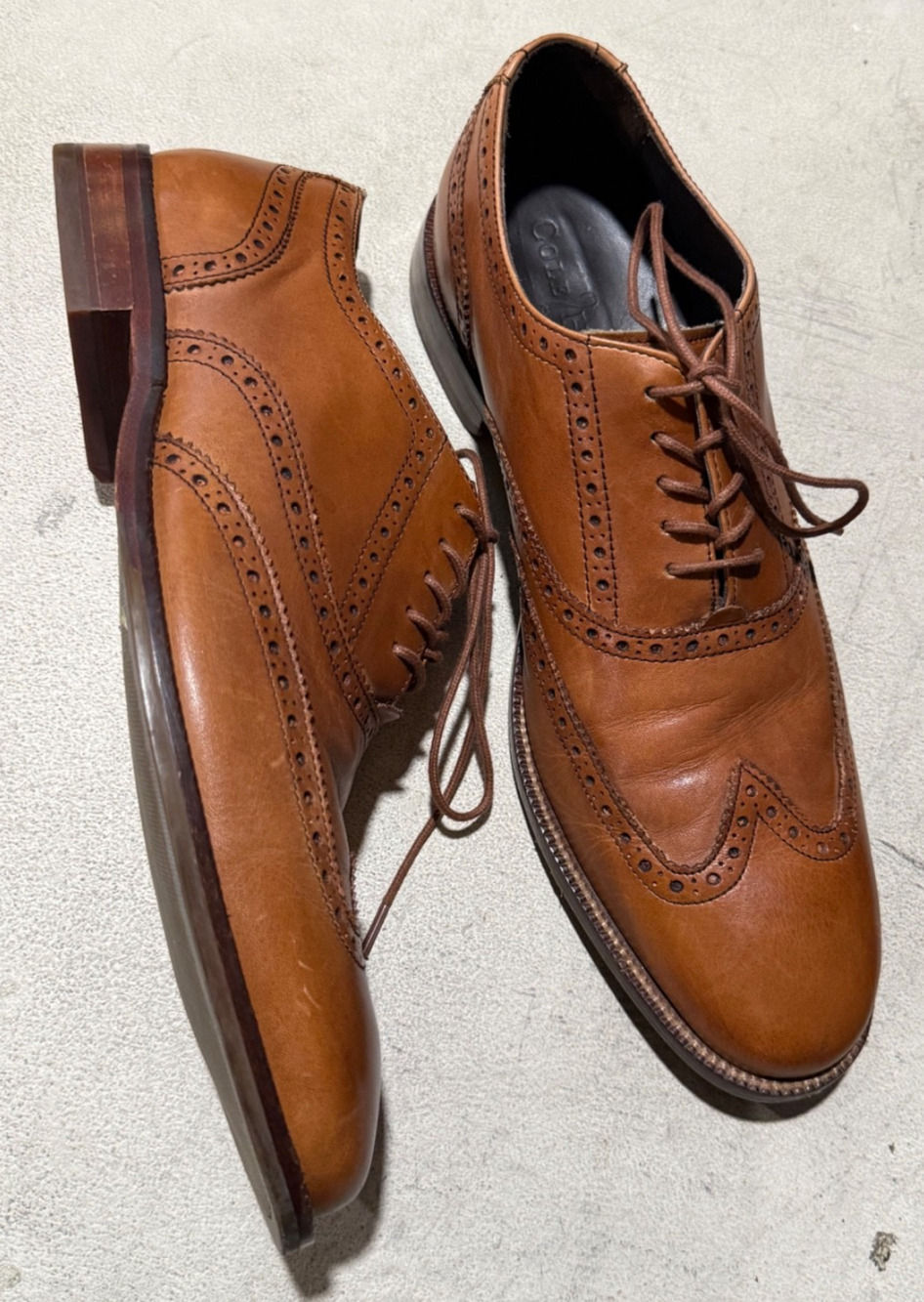 Cole Haan Williams Wingtip Oxford Brown Dress Shoes Mens Sz 10M - Leather